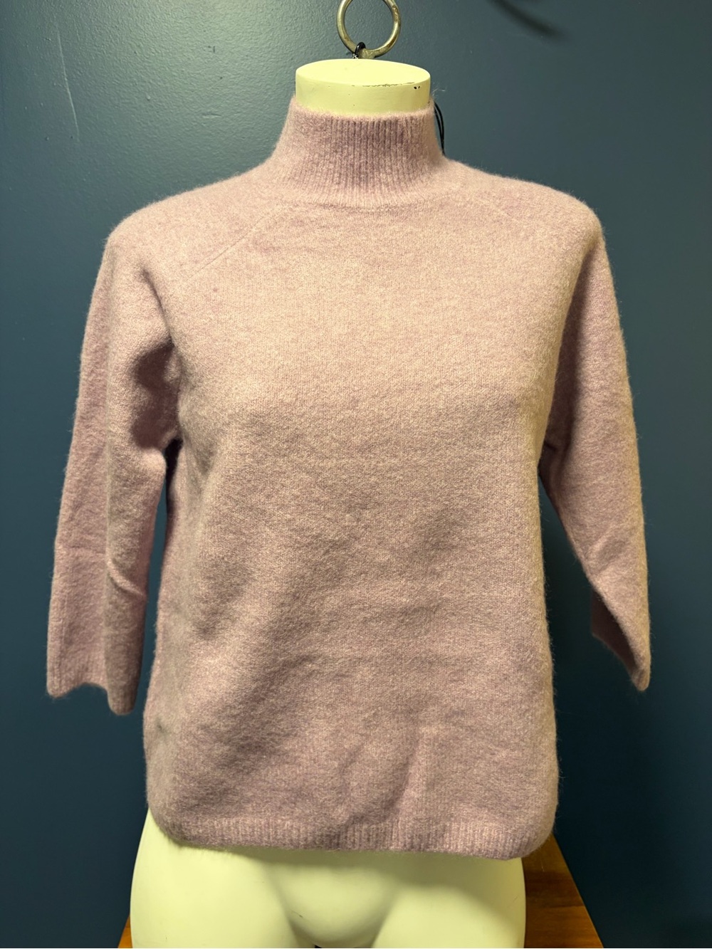 NWT Zara Fuzzy Mock Neck Pullover Sweater Lilac Purple - Women’s XL